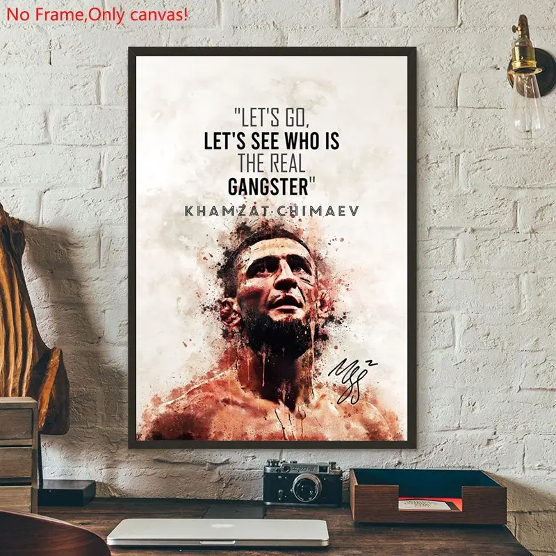 1 piece/set frameless canvas painting print poster, Classic realistic Boxing Sports star art, Khamzat Chimaev, a perfect gift for mixed martial arts loves, ideal gift for bedroom, living room, dorm hallway, kitchen,s mural, wall decor