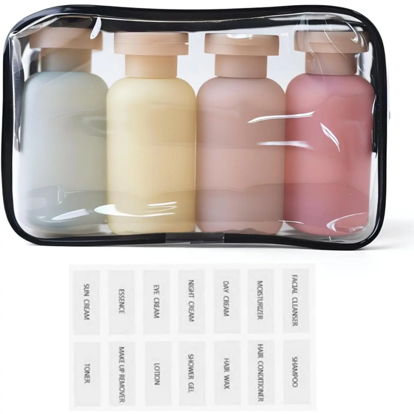 Leak Proof Travel Size Toiletries Bottle Containers for Shampoo and Conditioner, Reusable Squeeze Bottles Essential Accessories for Travel, Garden Series 3.4oz 4PcsGift