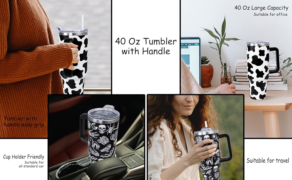 Sea Turtle Tumbler 40 Oz Tumbler with Handle and Straw Coffee Cup Travel Mug Water Bottle, Sea Turtles Gifts for Women Turtle Lovers Girls