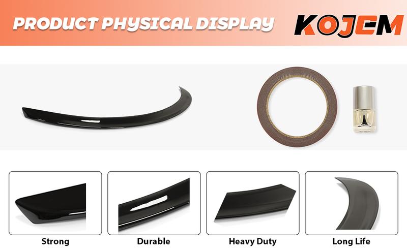 Rear Trunk Spoiler Wing Lip Compatible with 2017-2023 Tesla Model 3 Tail Wing Rear Trunk Lid ABS Plastic (Glossy Black) Car Accessories