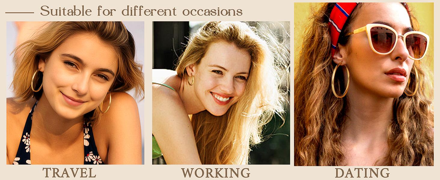 LOLIAS 14K Chunky Gold Hoop Earrings for Women 925 Sterling Silver Post Hollow Tube Hoops Earrings 4mm Thick Hoop Earrings Hypoallergenic Lightweight Gold Big Large Hoop Earrings 25/30/40/50/60/70MM