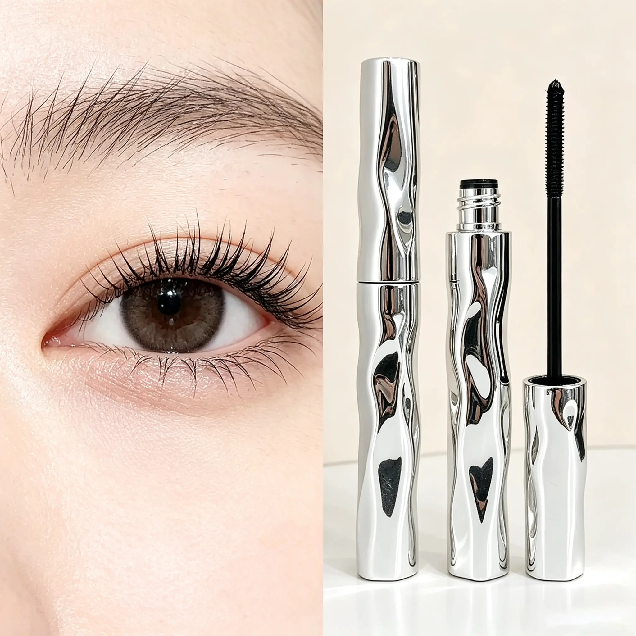 Black Mascara Lash Tint - Fast-Dry, Humidity-Resistant Makeup Product for Full, Lengthy, Curved Eyelashes, Clean Look, Clean Separated Lash Outlines, Waterproof, Apply Daily, Water Proof, Cosmetic, Flawless, Humidity Proof