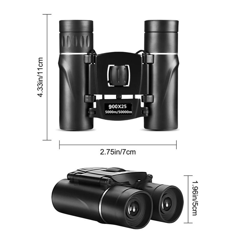 900x25 HD Zoom Binoculars, Powerful Long-Range BAK4 Telescope for Hunting and Camping, Low Light Folding Design 900x25 HD Zoom Binoculars, Powerful Long-Range BAK4 Telescope for Hunting and Camping, Low Light Folding Design