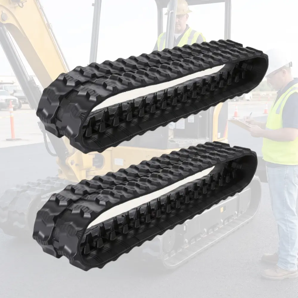 180x60x35 Excavator Rubber Tracks – Heavy Duty Replacement Set of 2, Tear-Resistant & Shock Absorbing for Skid Steer