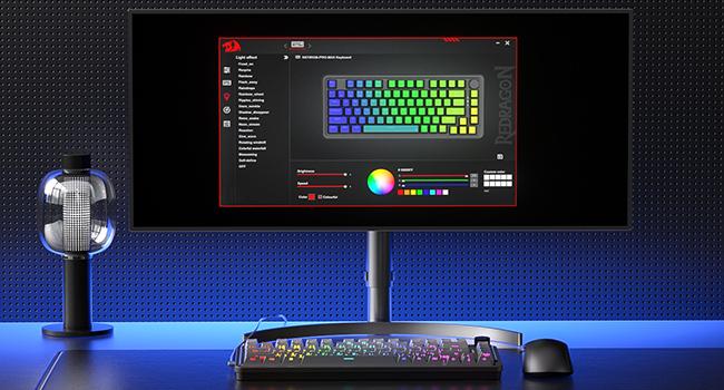 Redragon K673 GB 75% Wireless Gasket RGB Gaming Keyboard, 3-Modes 81 Keys PBT Compact Mechanical Keyboard w/Hot-Swap Socket, Dedicated Knob Control & 5-Layer Noise Dampening, Custom Linear Switch