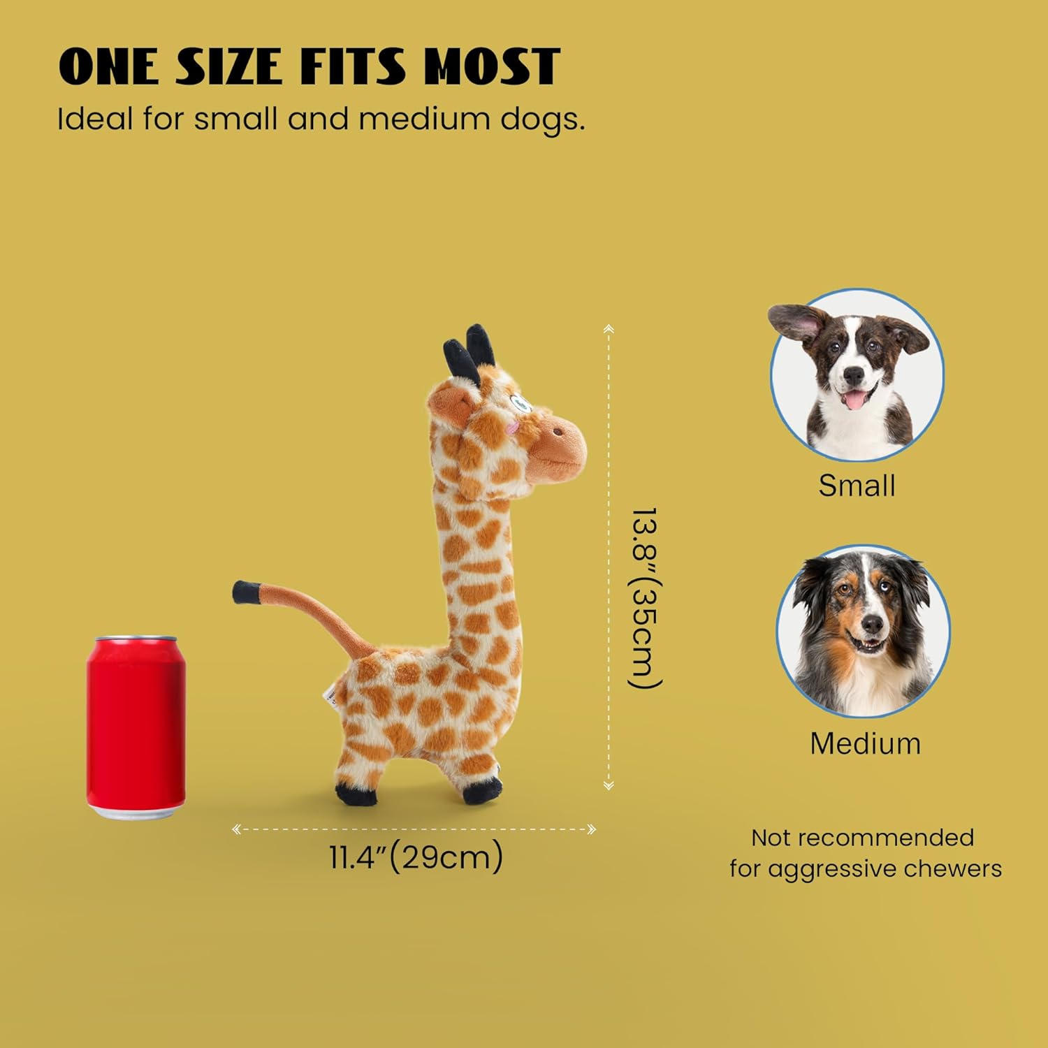 Twistable Giraffe Stuffedless Dog Toy for Small Medium Breed, Christmas gift, Plush Chew Toy with Crinkle Paper and Soft Fabric