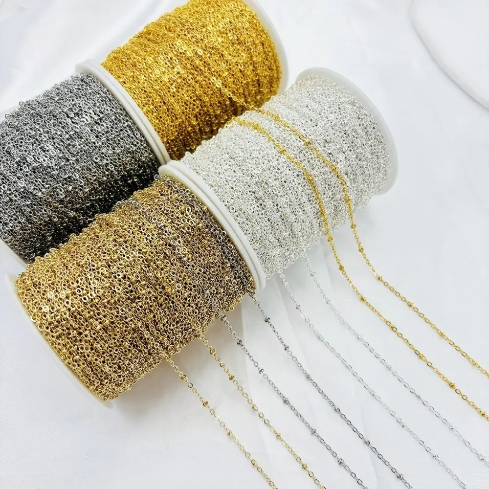 5M Pure Copper O-Ring Ball Chain DIY Accessories, Mini Bead Chain with O Clasp Tassel Making Supplies, Sturdy Metal Chain for Doll Clothes Handmade Jewelry Crafts
