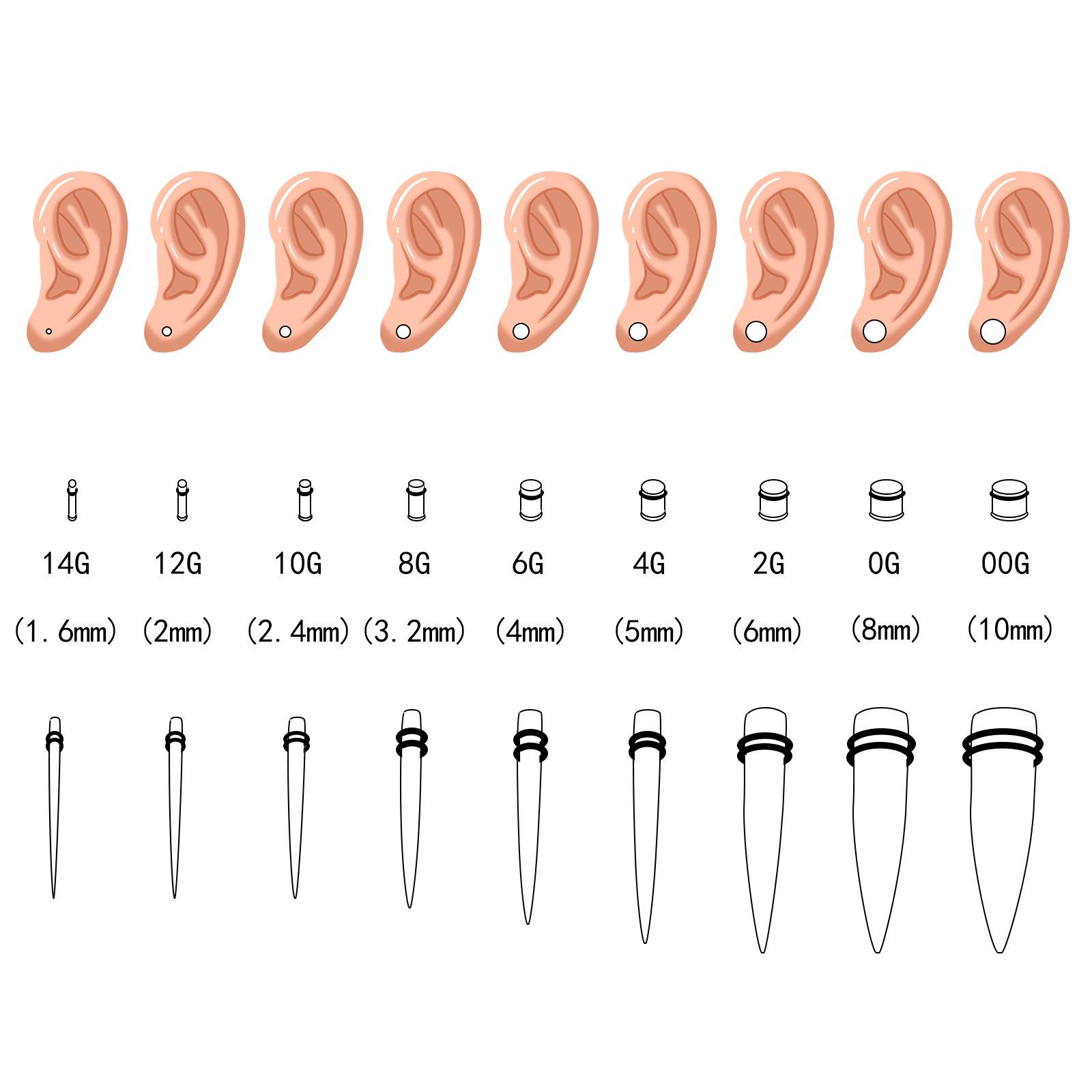 316L Stainless Steel Ear Stretching Kit, 14G-00G Ear Gauges Tapers Set with Ear Tunnels O-Rings, Hypoallergenic Ear Stretching Jewelry for Women Men