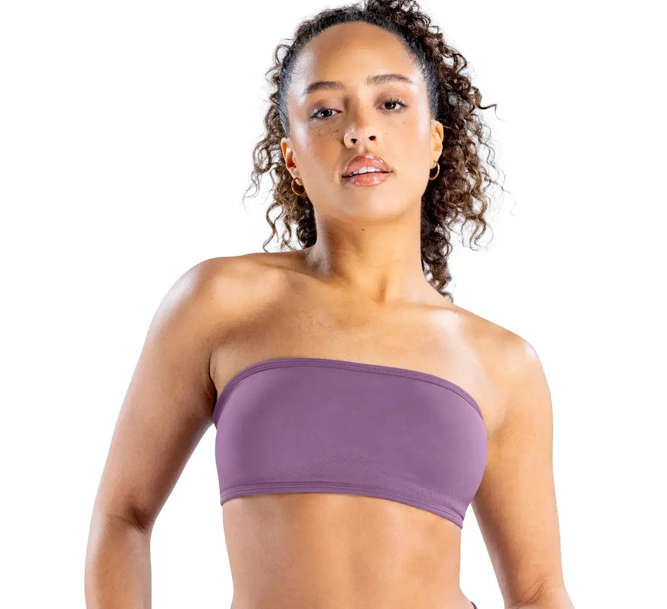 Dfyne Impact Strapless Sports Bra, Women's Seamless Bandeau Yoga Bra