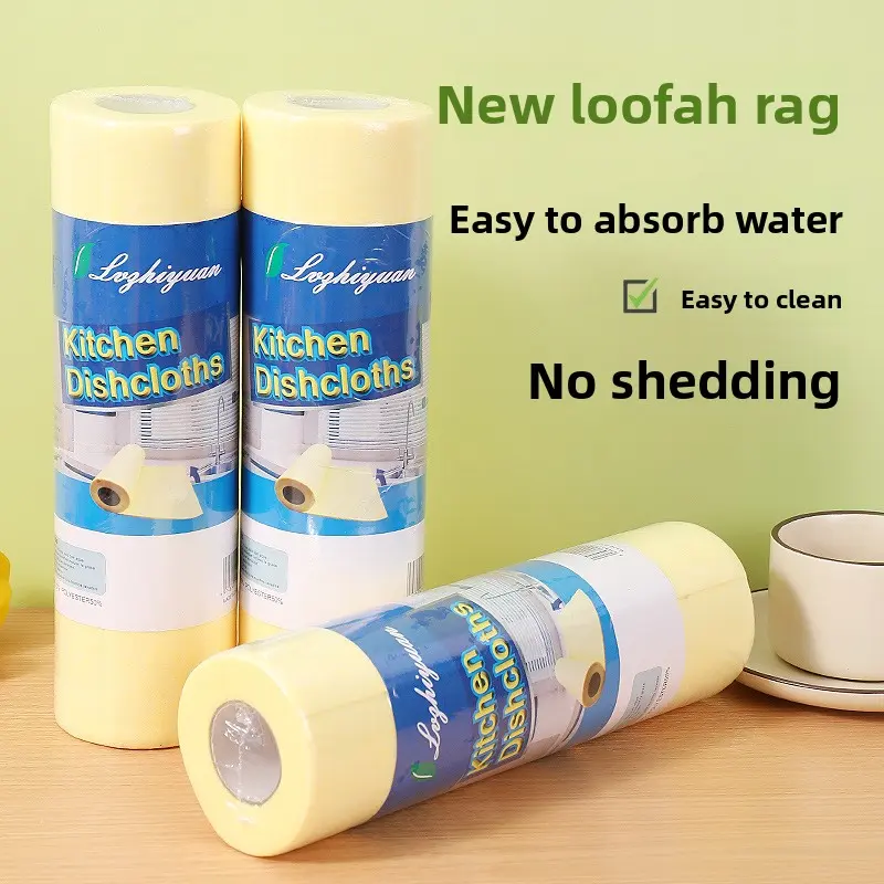 Bamboo Fiber Dish Cloth - Thick, Super Absorbent, Non-Lint, Practical, 28cm, Natural Loofah Infused Dishwashing Rag for Pot, Bowl Cleaning & Daily Home Care, Kitchen Cleaning Supplies, Daily Chores