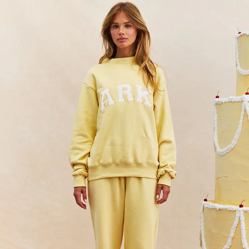 Early Autumn New Arrival: PARKE Classic Letter Appliqué Embroidered High-Neck Loose Sweatshirt