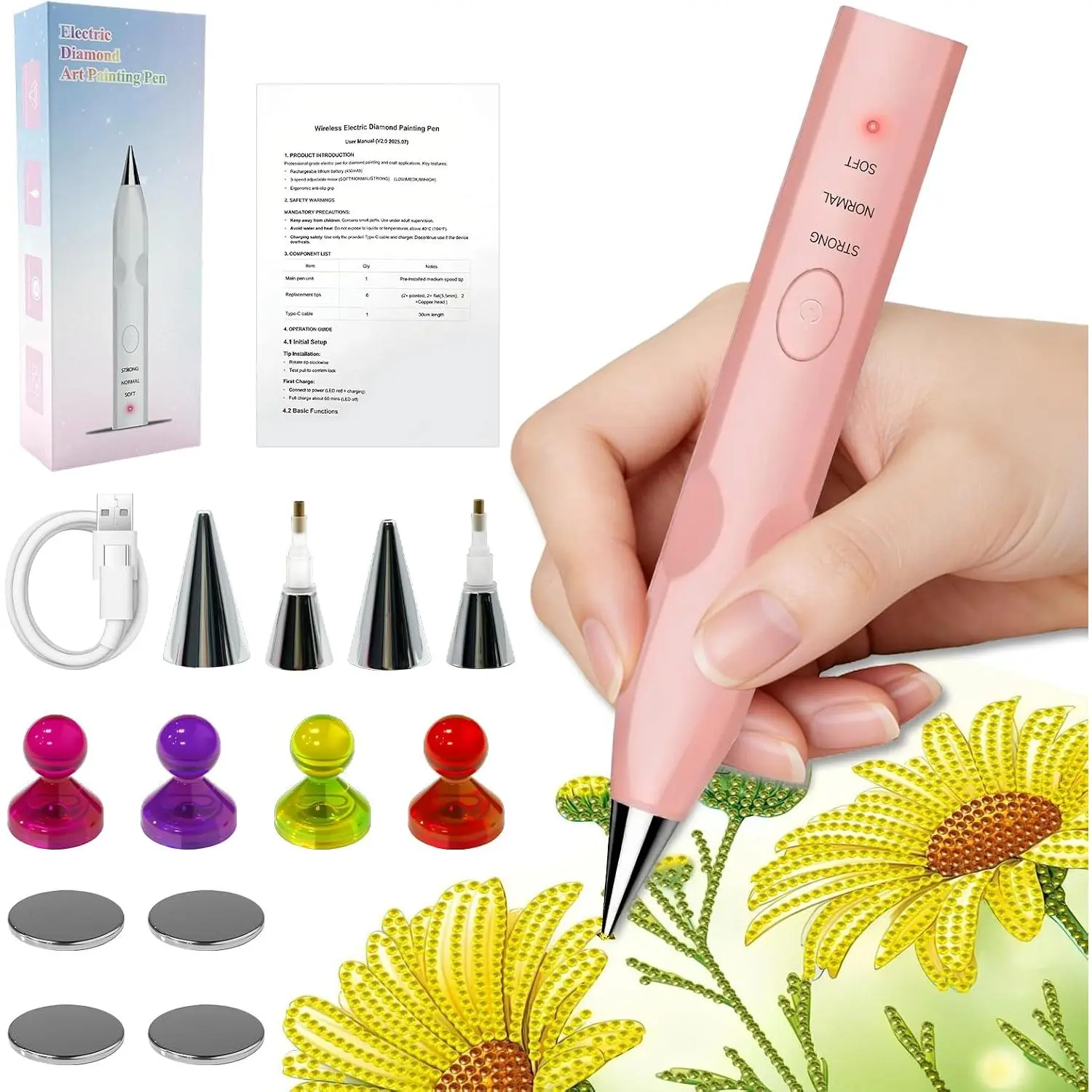 Electric  Painting Pen,3rd Gear Adjustable Suction Mode- | Cordless  Art Vacuum Pen, Design,No Wax Needed,Rechargeable,Suitable for Adults and  who  Crafts