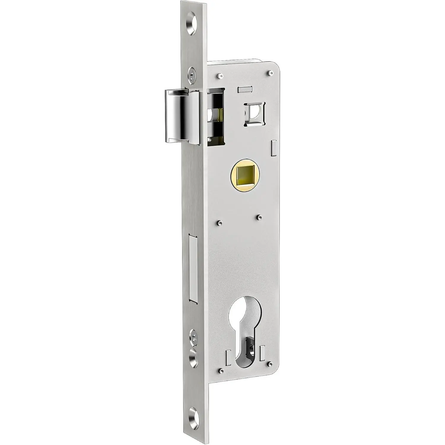 Storm Door Mortise Lock Body, Mortise Lock Replacement Parts for Old Storm Doors, 2-1/2" Handle PZ, Reversible Latch Bolt(Polished Nickel)