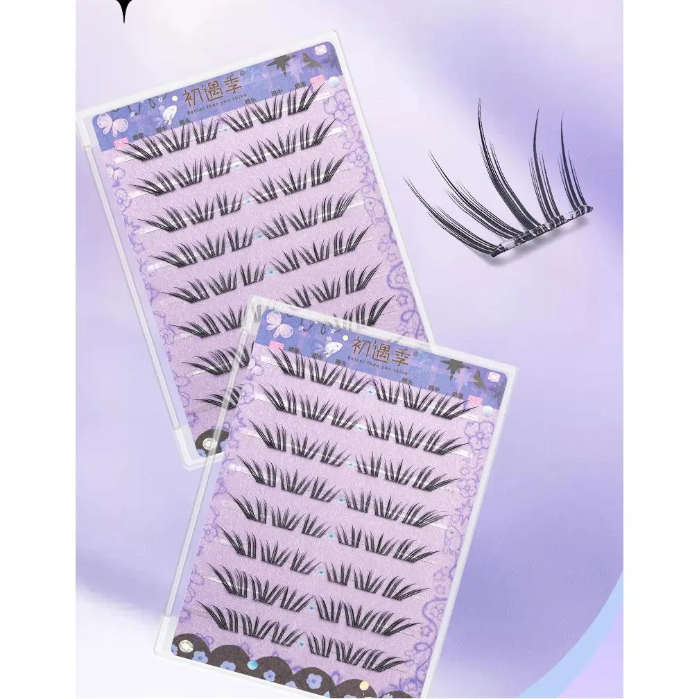 Self-Adhesive Wispy Fluffy False Eyelashes Voluminous Hybrid Look Easy Apply