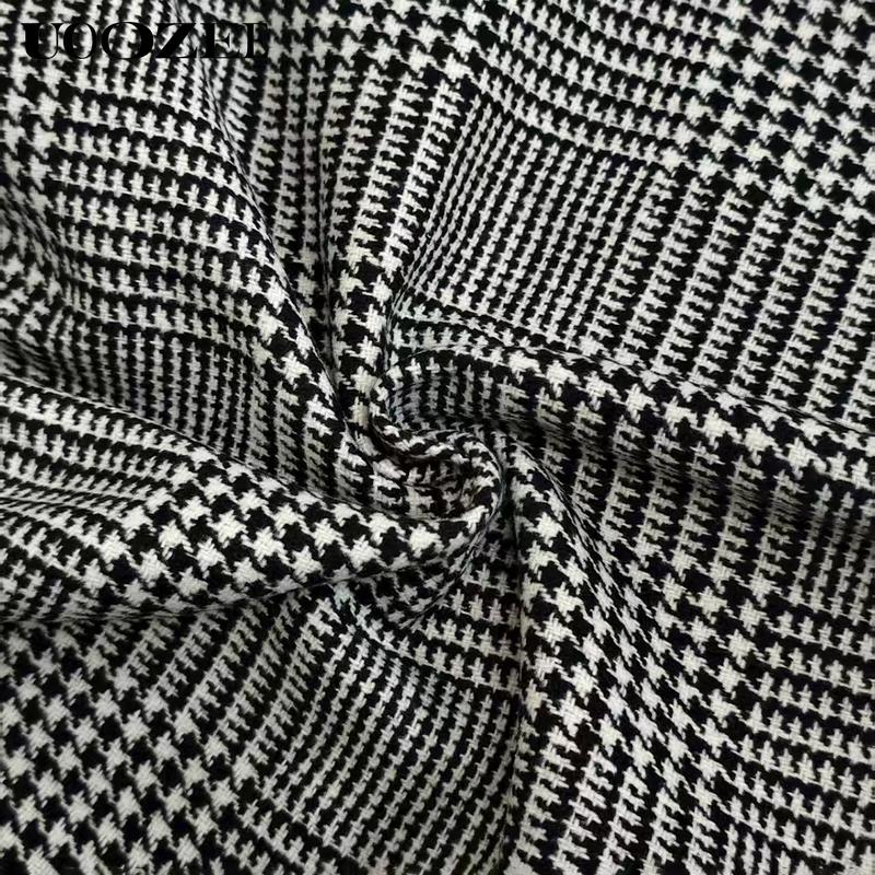 UOOZEE  TikTok Exclusive Women's 2025 New Autumn Winter Coat Plaid Stand Collar Jacket, Fashion Retro Plaid Houndstooth Pattern Button Asymmetric Light Coat for Commuting, Casual Outing or Dating Fit Womenswear Elegance winter outfits coat jacketswomen