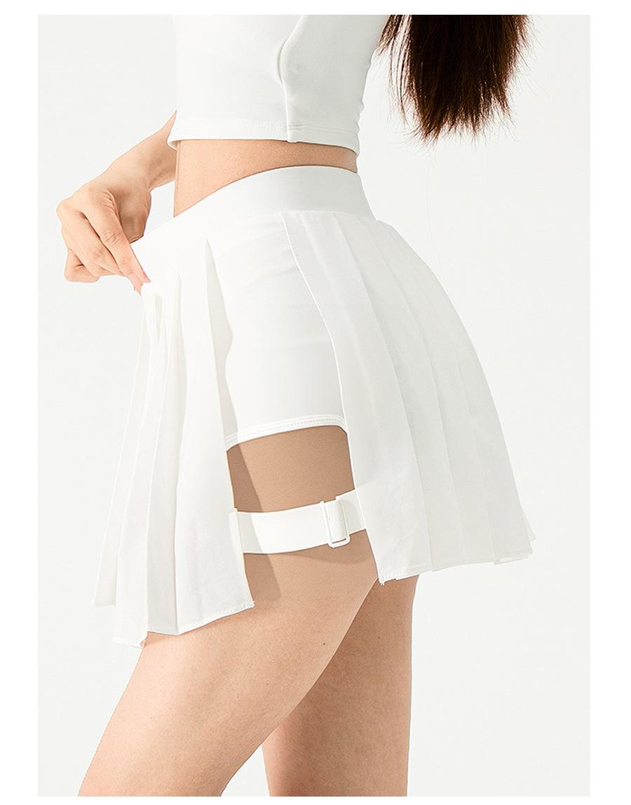 Breezeful High Waisted Pleated 2-in-1 Side & Pocket Asymmetric Hem Quick Dry Mini Dance Skirt Anti glare women's yoga clothes pleated skirt sports short skirt suitable for outdoor running tennis skirt,Daily outfit-02