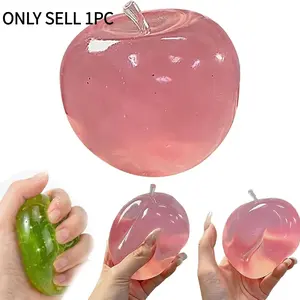 Crystal Apple Stress Ball, Stress Relief Tools, Sensory Stress Reliever, Fidget Relief, Soft, Thin Skin, Smooth Texture, Desk Toy, Office Gift, Sensory Toy, Non-Edible