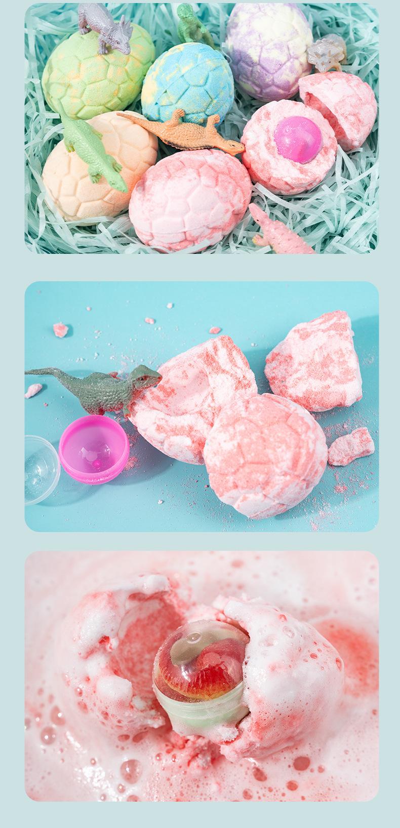 Explosions dinosaur egg bath ball spot wholesale built-in toy bath salt ball gift box essential oil aromatherapy bubble bath.