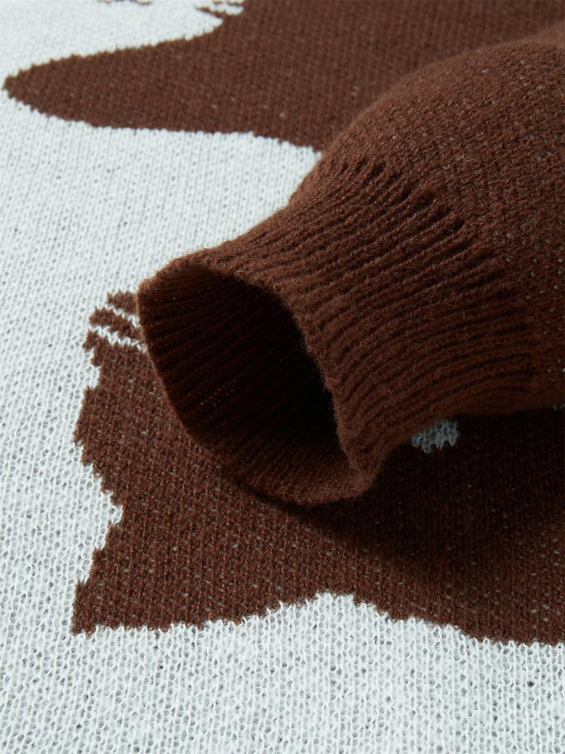 #Springfresh Love Men's Cartoon Cat Jacquard Round Neck Sweater Loose Casual Long Sleeve Knitted Sweater Autumn/Winter Fashion Men's Knitted Sweater Daily Wearing Pullover Top Same Style for Men and Women Party Leisure Halloween Academy Style Work Outdoor #Springfresh Love Men's Cartoon Cat Jacquard Round Neck Sweater Loose Casual Long Sleeve Knitted Sweater Autumn/Winter Fashion Men's Knitted Sweater Daily Wearing Pullover Top Same Style for Men and Women Party Leisure Halloween Academy Style Work Outdoor