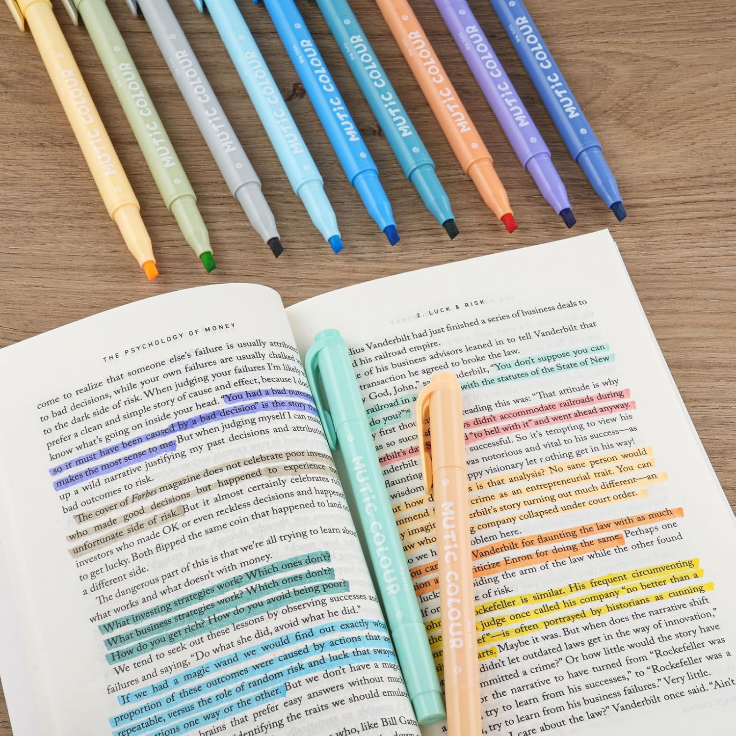 Pastel Highlighters Set, 24  Retro Colors, Highlighters Assorted Colors, Quick Dry Dual tip and Fine Tip No Bleed Highlighter Markers for  Journals Planners Books Notes