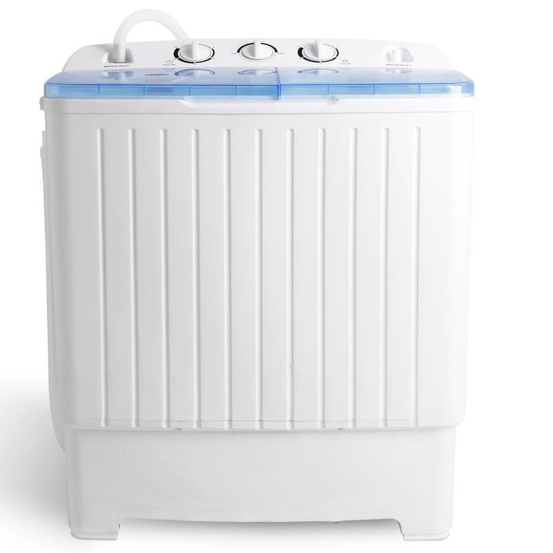 SUPERDEAL 2IN1 Semiautomatic Mini Compact Twin Tub Washing Machine 17.6lbs Home Portable Washer