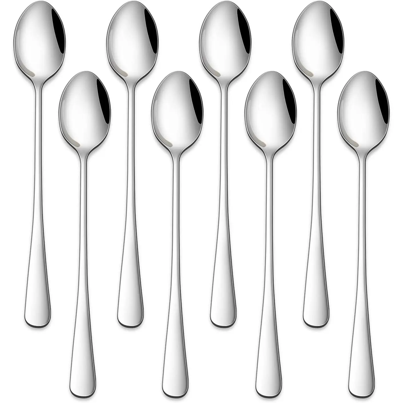 7.5 Inches Stainless Steel Iced Tea Spoons,Set Of 8 Long Stirring Spoons For Coffee,Cocktail,Ice Cream,Long Handle Iced Teaspoons,Latte Spoons For Mixing