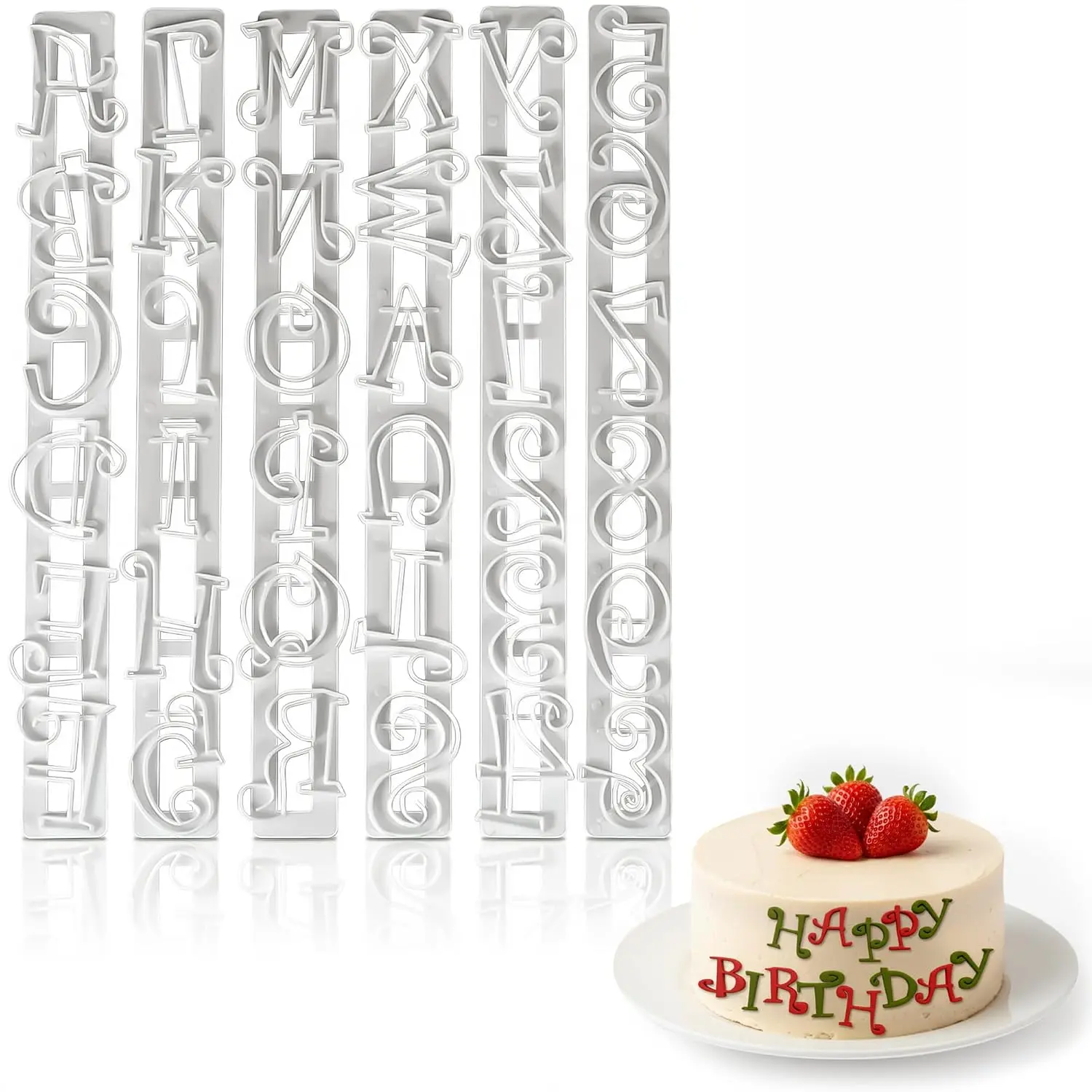 Fondant Letter Cutters for Cake Decorating, A-Z & 0-9, Plastic Set