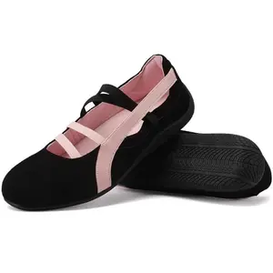 MAVMAX Mary Jane Shoes Ballet Sneakers for Women Casual Sneakers with Elastic Strap Non Slip Women's Ballet Flats with Foam Insole for Comfortable Daily Outgoing Work