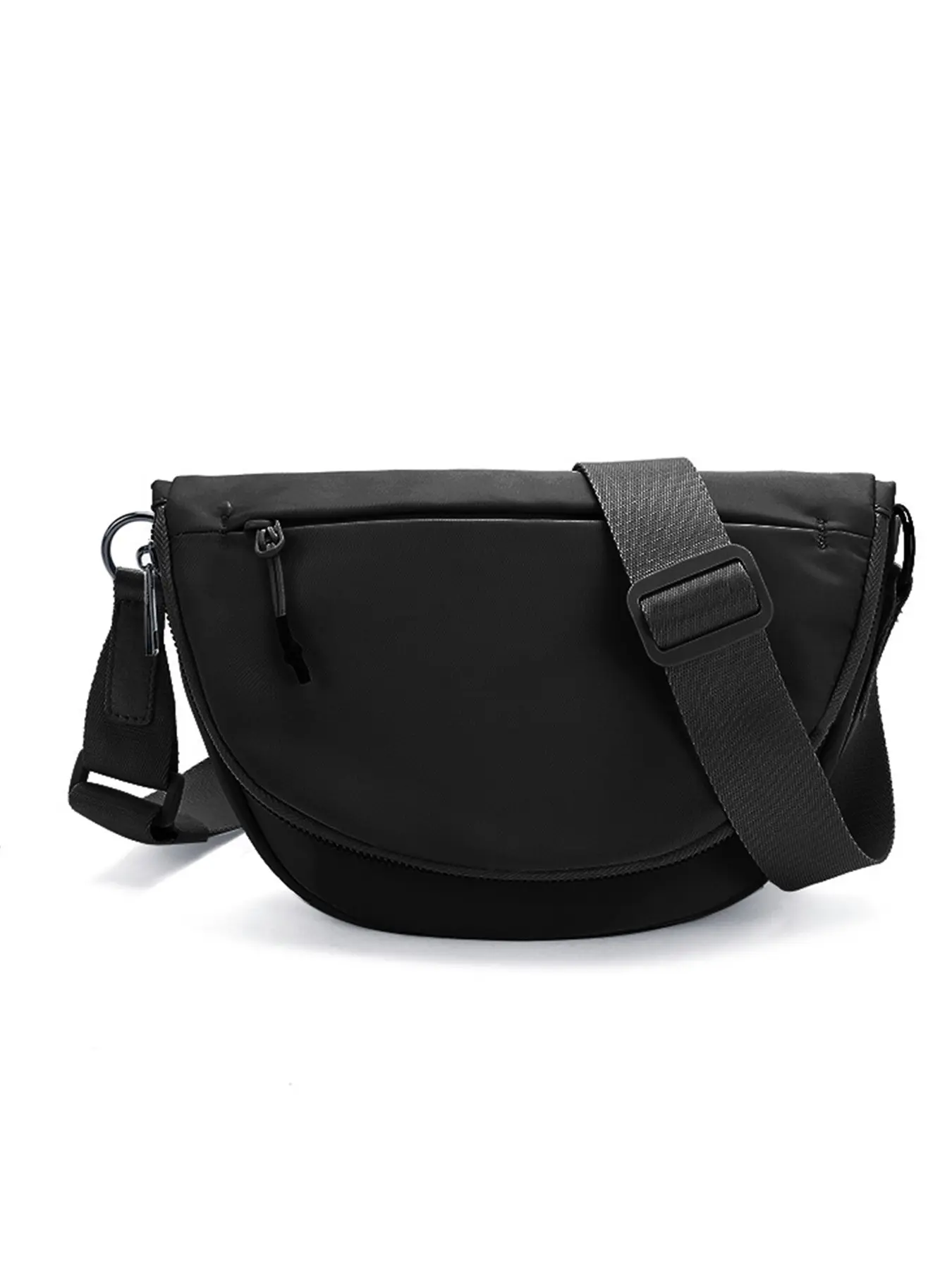 Crescent Bag for Women and Men, Fashion Medium Nylon Folding Crescent Moon Bag Single Shoulder Bag with Adjustable Strap