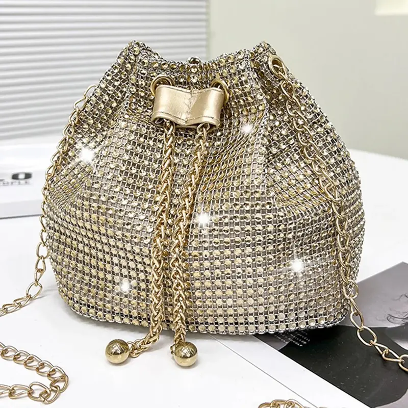 Sparkly Evening Bag for Women, Glitter Elegant Chic Crossbody Shoulder Bag, Fashionable Purse for Prom Cocktail Wedding, Evening Chain Purses, Stylish Crossbody Bag