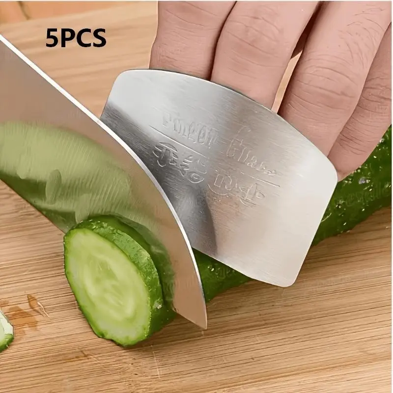 5-Pack Stainless Steel Cutting Gloves, Finger Protection for Kitchen, Anti-Cut Hand Guards, Home Cooking Tools, Essential Chef Gear