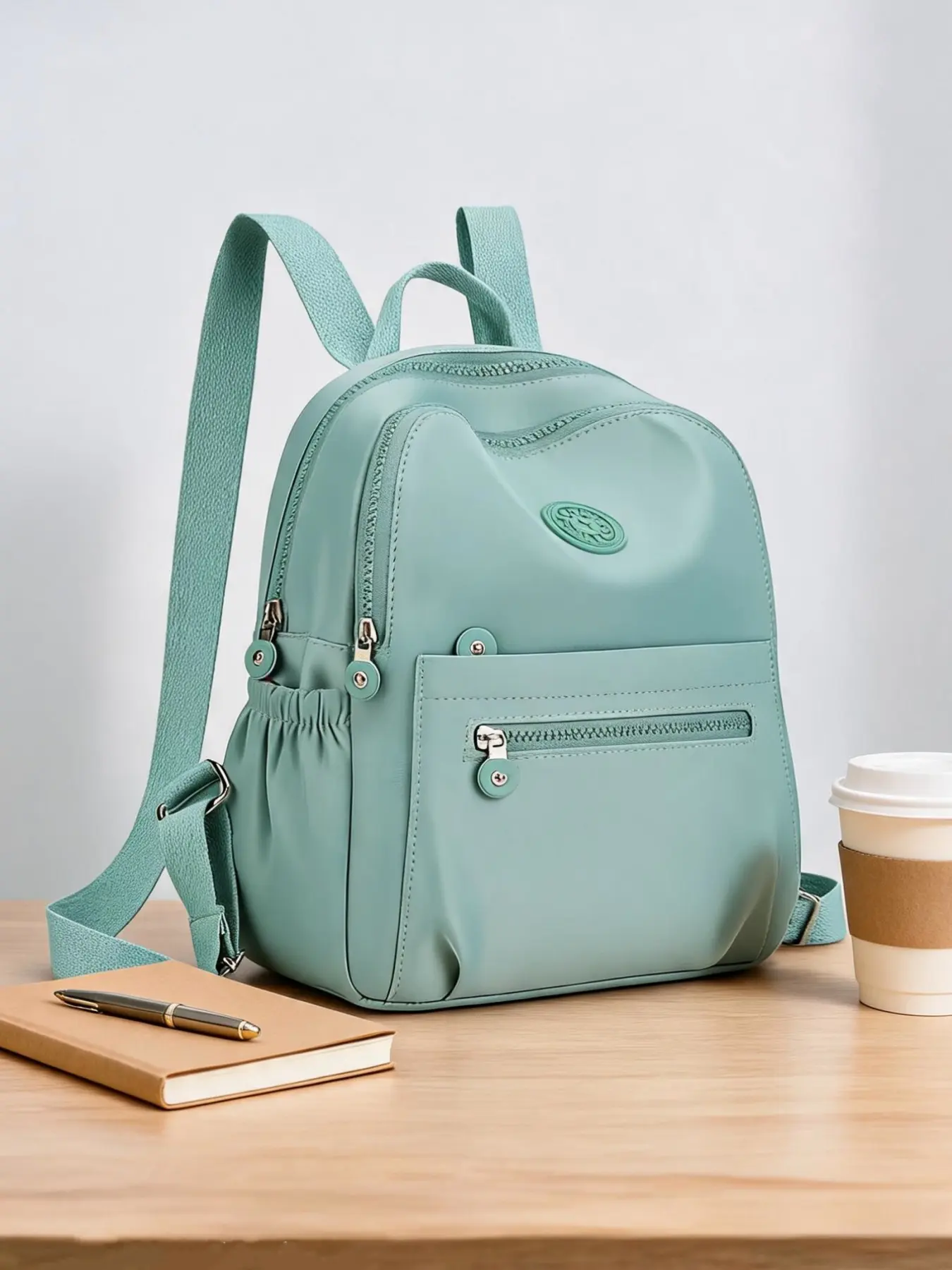 Women's Fashion Nylon Daily Casual Backpack, Adjustable Straps, Zip Closure, Comfortable Fabric, Ideal for School, Commute, Leisure, Vacation