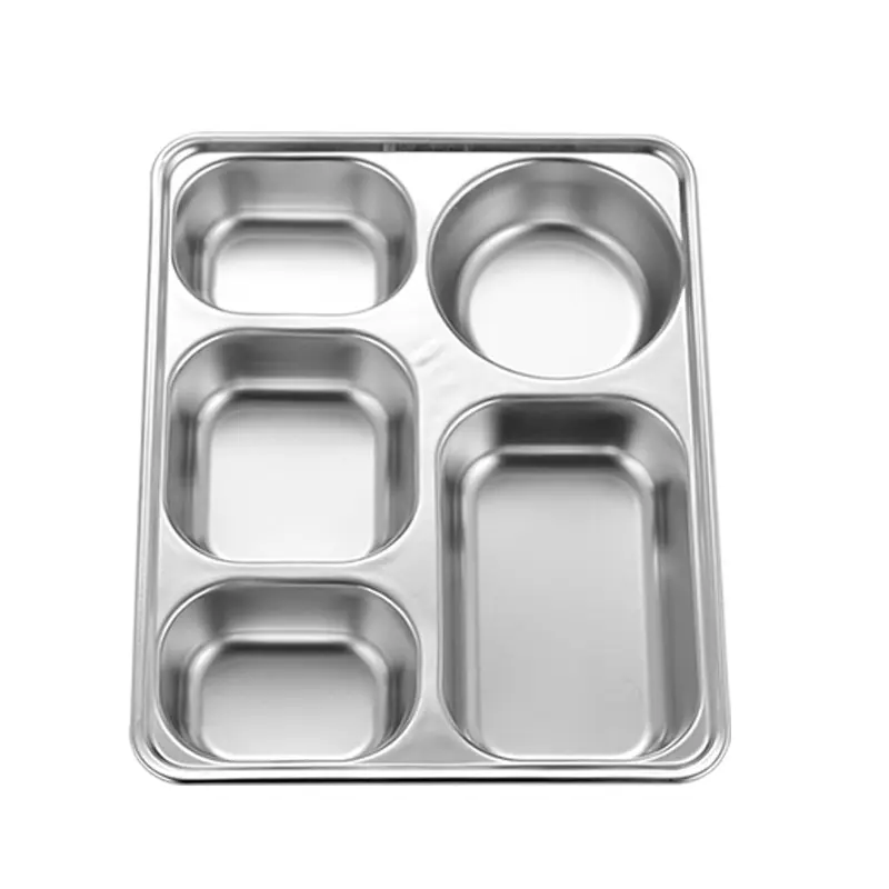 4pcs Stainless Steel Dinner Plates, Ideal for Lunch, Dinner, Camping Gear, Perfect for Campers, Durable and Practical