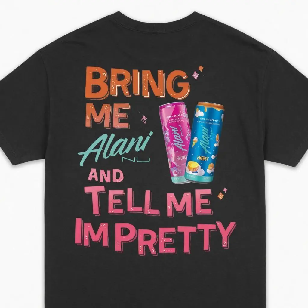 Bring Me Alani Nu And Tell Me Im Pretty 2 Sided T-Shirt - Energy Drink Trendy Graphic Tee, Gift For Alani Nu Lovers Vacation Outfits For Men For Women