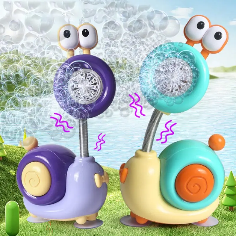 Snail Design Bubbles Machine, 1 Count Bubbles Maker with Light Effect and Bubbles Concentrate, Outdoor Bubbles Toy, Birthday Gifts for Boys & Girls, Toddler Bubble Machine