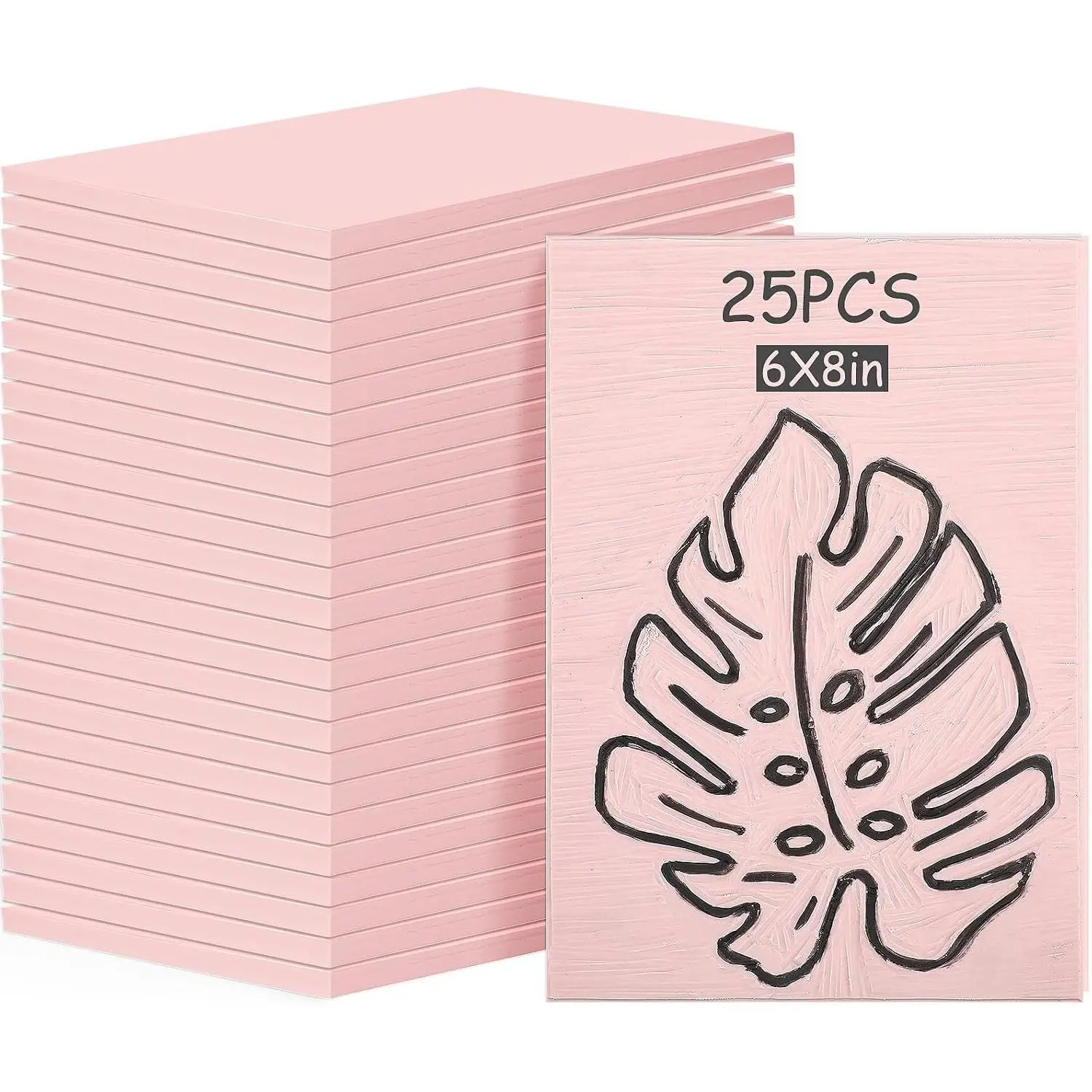 25 Pcs 6 x 8 Inch Pink Rubber Linoleum Carving Blocks for Printmaking Linocut Block Stamp Carving Kit Soft Rubber Crafts Block for Printmaking, Stamp Carving, Scrapbooking Supplies