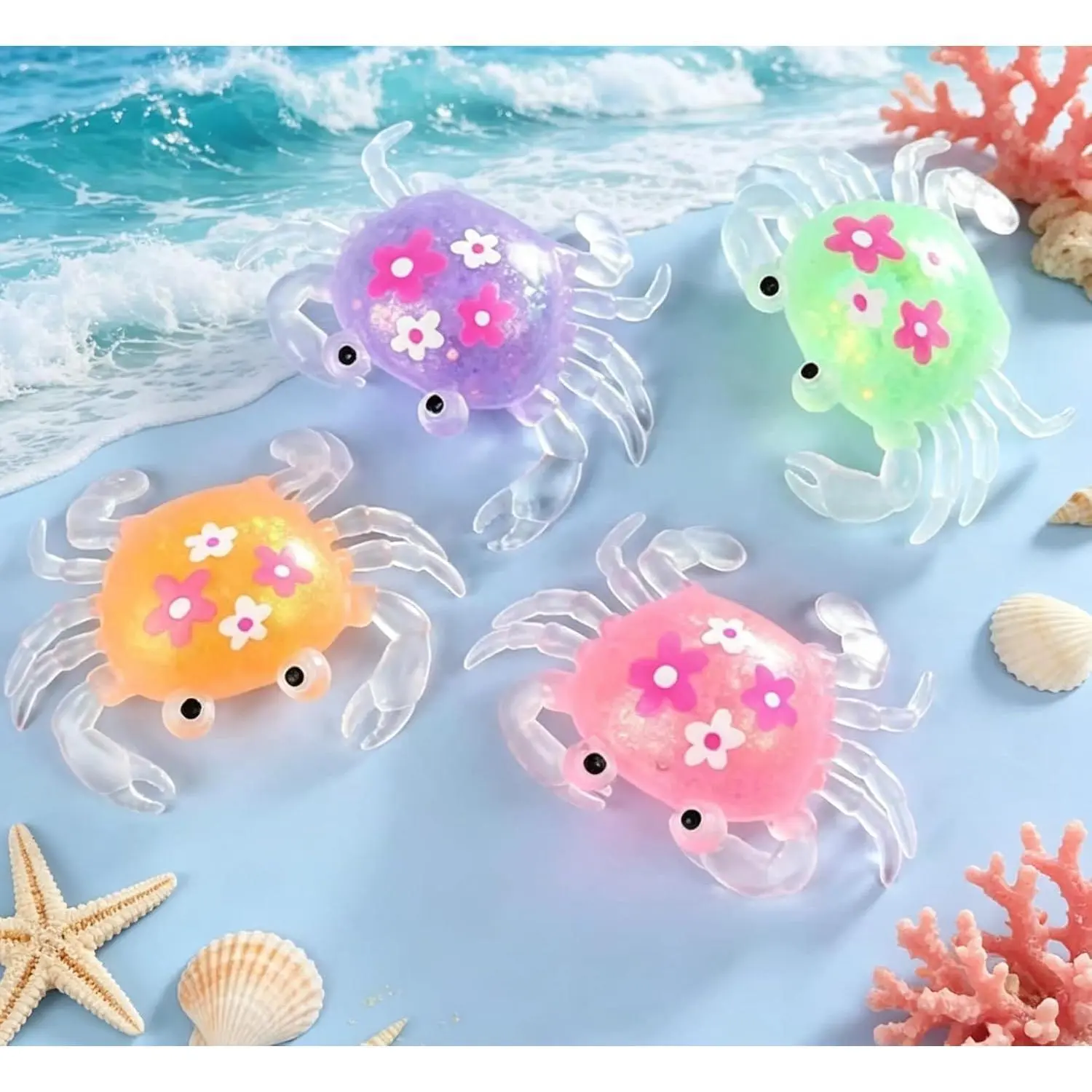 1Pc Maltose Crab Squishy Figurine, Soft Elastic Ornament, Slow Rebound Decor Piece, Ocean Animal Collectible, Desktop Display for Casual Daily Use