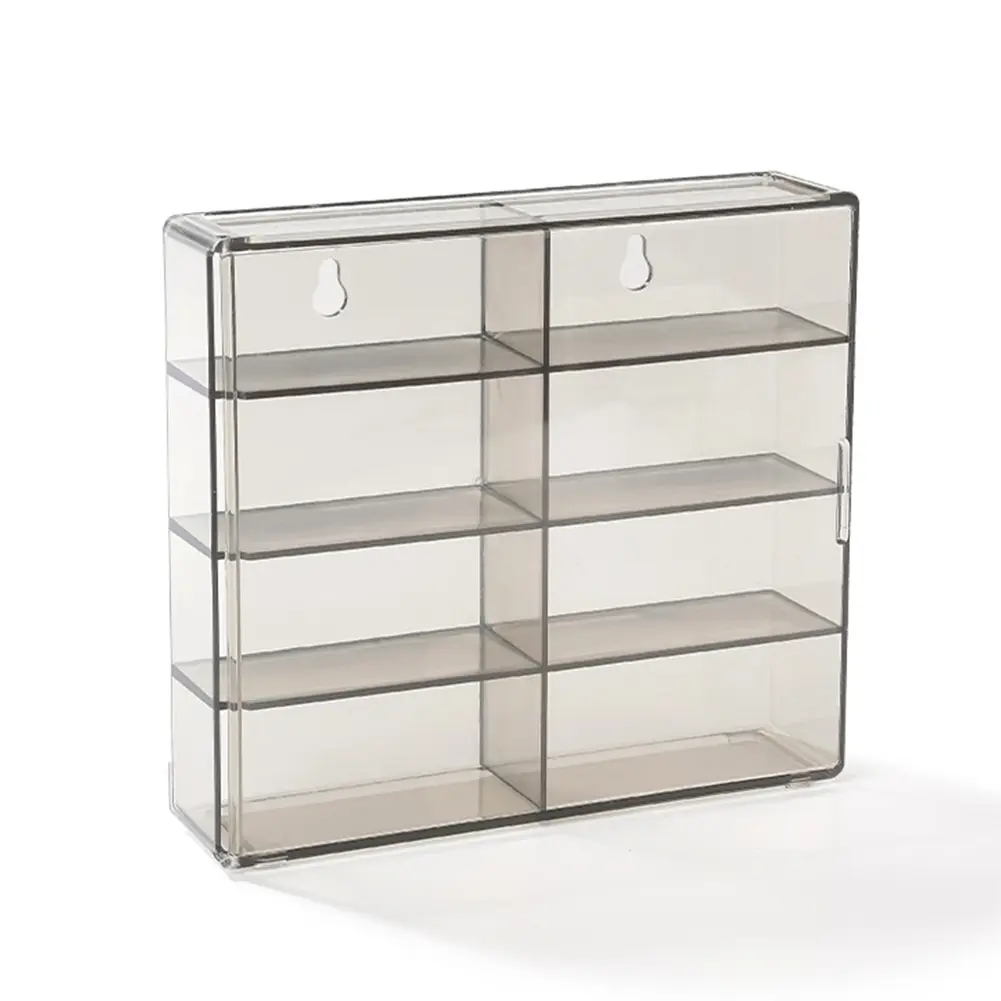 Acrylic Display Case for 1:64 Diecast Cars - 8-Slot Transparent Dustproof Organizer, Stackable and Wall-Mountable Plastic Storage for Countertop or Wall, Lightweight Rectangular Car Display (19.5x4.4x17cm)