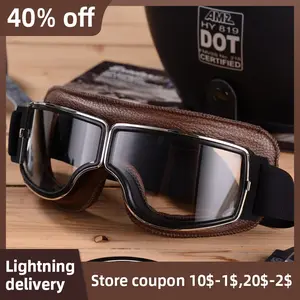 Vintage Helmet Windproof Goggles, Electric Bike Riding Glasses, Protective Eyewear, High Definition, 1pcs, Cycling Safety Gear