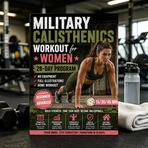 Military Calisthenics Workout For Women: A 28-Day Bodyweight Program To Build Strength, Lean Muscle & Real Energy At Home—No Equipment. 15, 30 & 45-Minute Workouts For Beginners To Advanced
