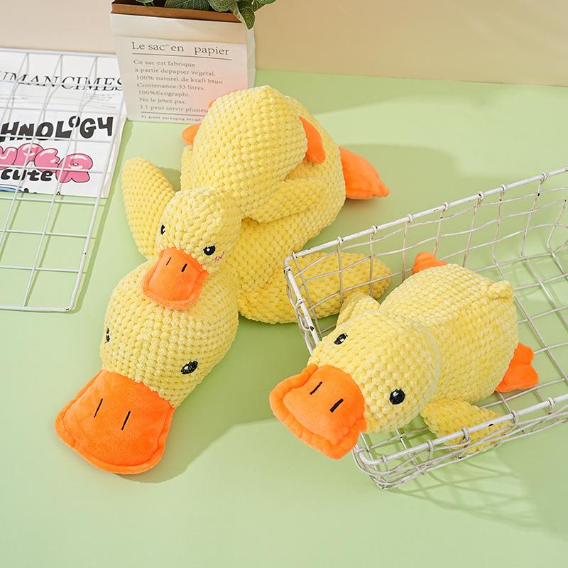 Dog toy plush sleeping duck resistant to biting teeth and sounding to relieve boredom Small and medium-sized dog pet sounding toy