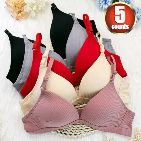Women's Solid Color Wireless Bra, Non Wired Bra, Breathable Comfortable Fitted Textured Medium Bra, Lightweight Lingerie for All Seasons, Underwear, Everyday Essential Bra