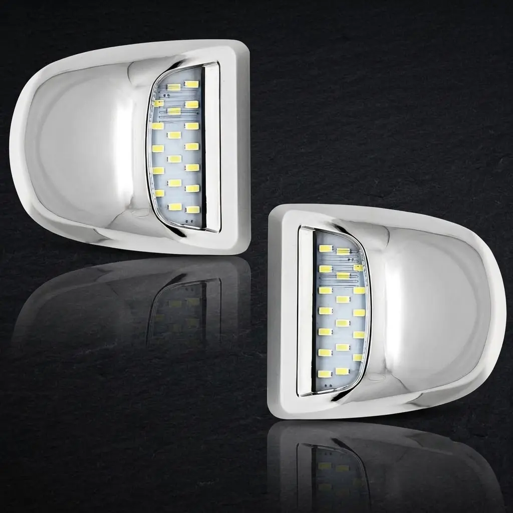 6000K White LED License Plate Lights Assembly Housing For Chevy Silverado GMC Sierra Suburban Tahoe Cadillac Escalade Yukon XL Vehicle Accessories Birthday Gift