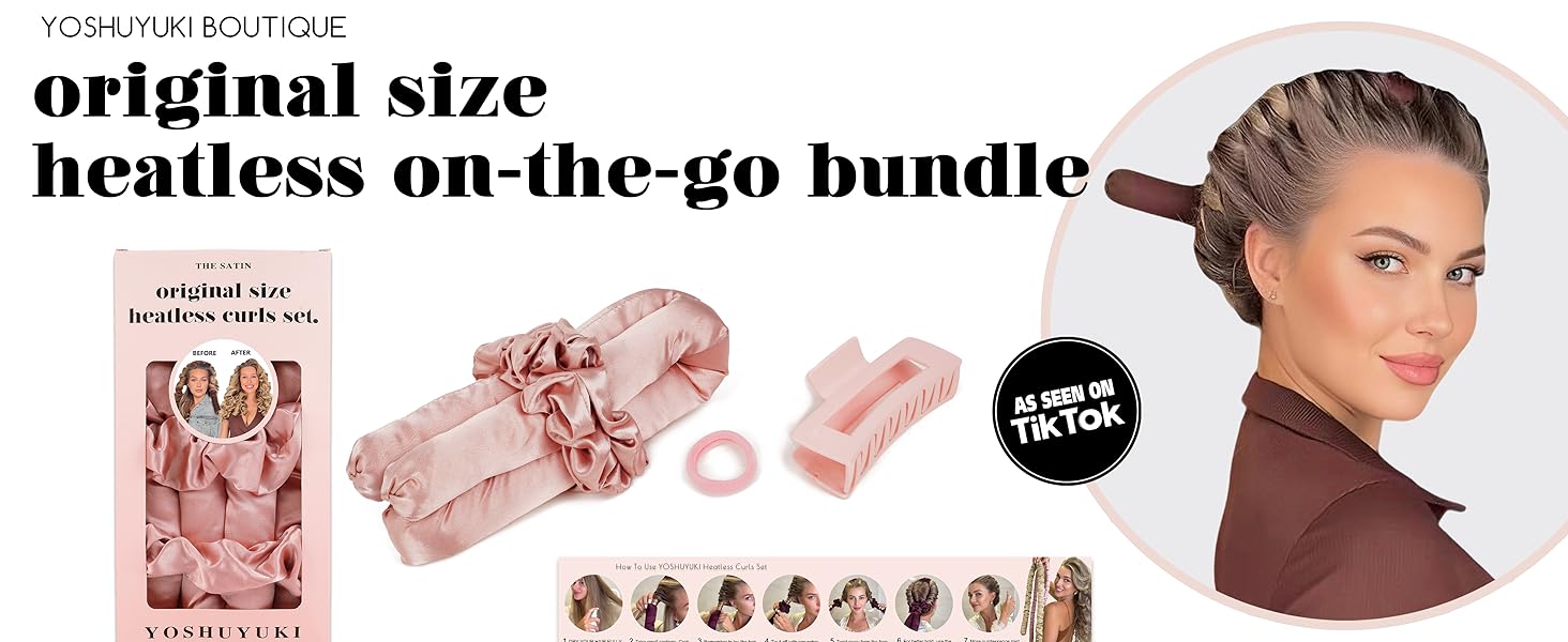 Heatless Curls Overnight Hair Curler to Sleep In Soft Large Jumbo Hair Rollers Flexi Rods for Long Hair Blowout Look Big Curl, No Heat Overnight Curls Satin Heatless Curling Rod Set with Claw Clip