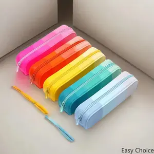 Macaron Rainbow Zipper Accordion File Folder, Multi-Layer Portable Document & Stationery Organizer, Minimalist Cute Storage Pouch for High School Teens, Daily Study, School Exams & Office Supplies