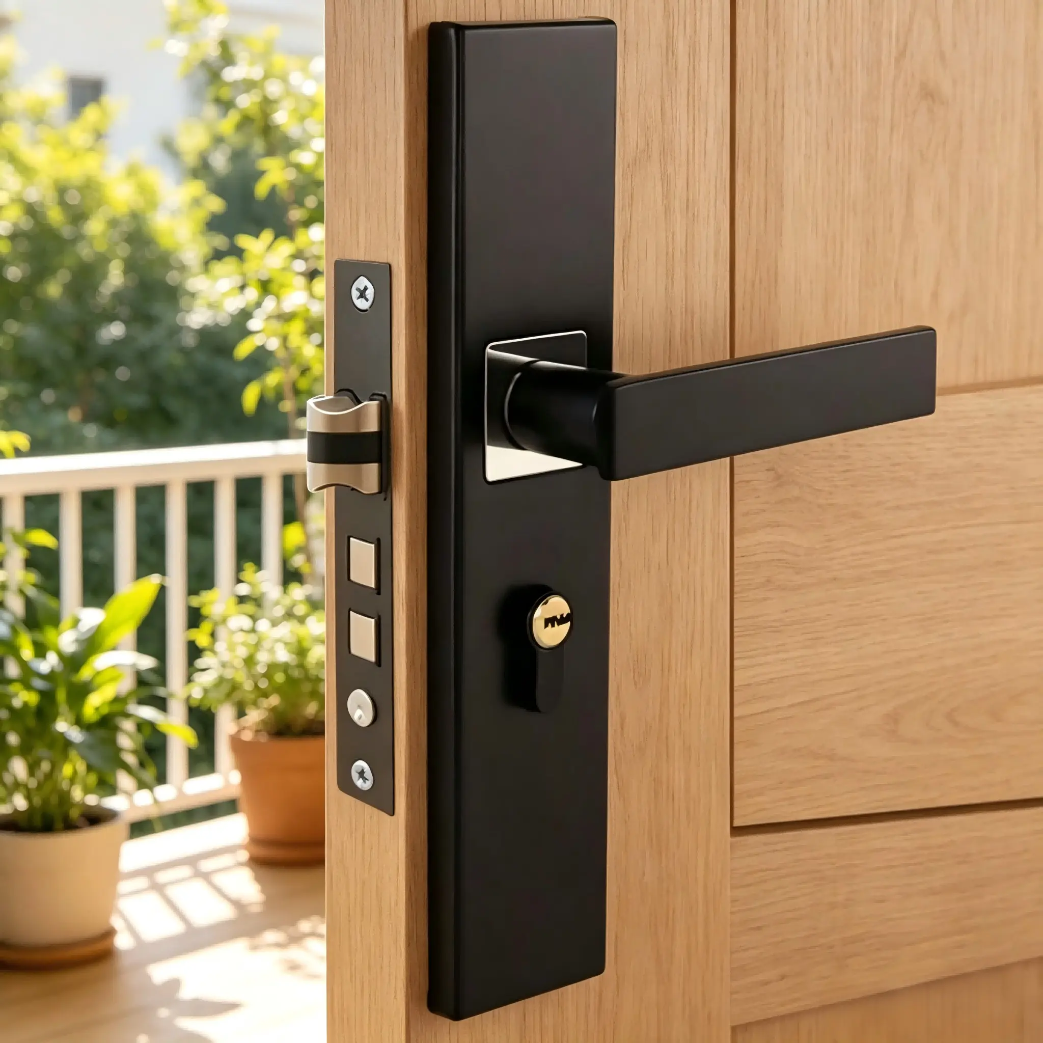 Metal Door Lock Set with 3 Keys, Suitable for Bedroom, Room, Study, Includes Lock Body or 2 Handles, Secure Indoor Door Lock, Door Hardware