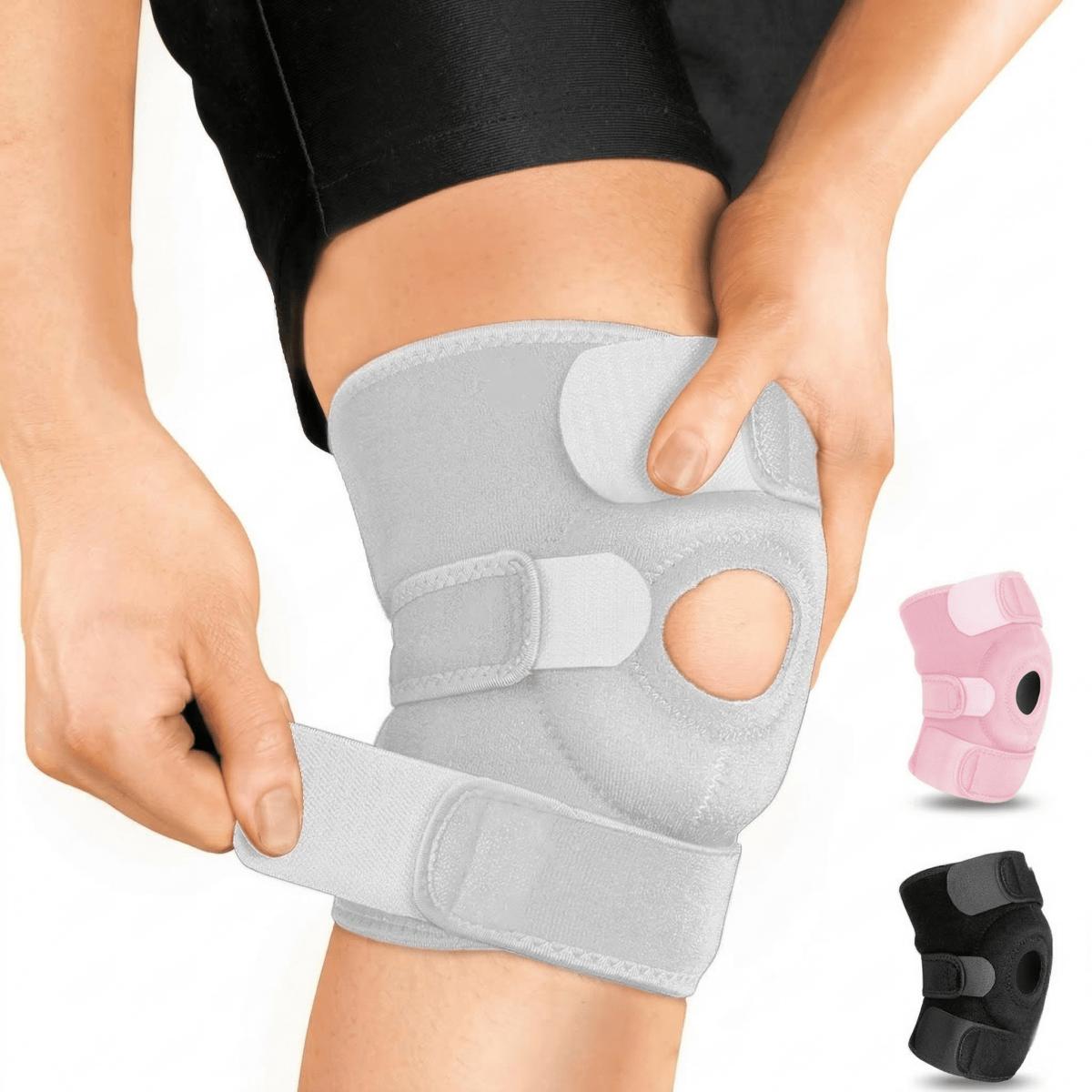 Open Patella Knee Brace - Adjustable Compression Support for Running, Workout & Joint Stability