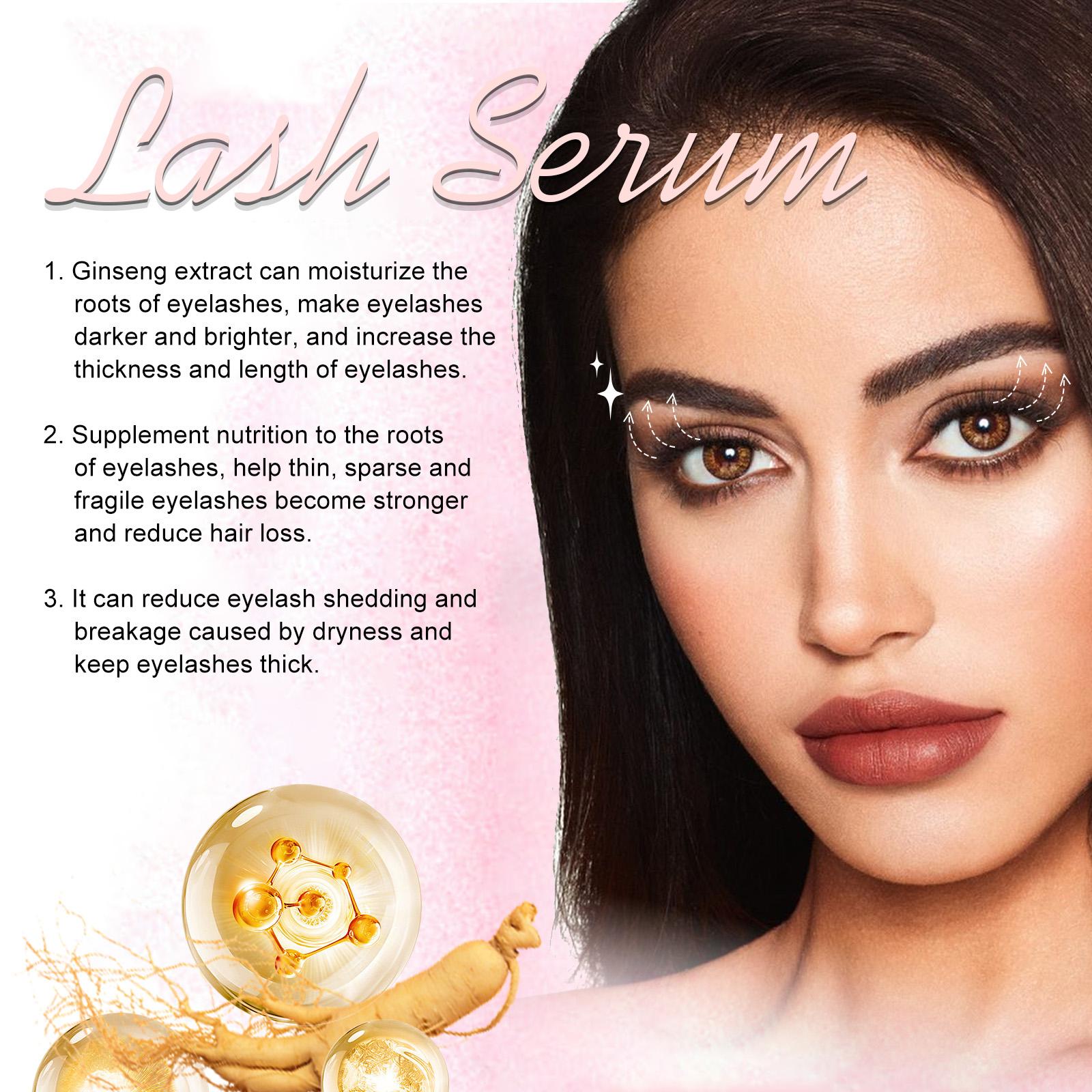 EELHOE Lash Serum with Panax Ginseng & Hyaluronic Acid, Nourishes Roots, Strengthens Fragile Lashes, Hydrates & Repairs, For Longer, Thicker, Curlier Natural Eyelashes, All Lash Types and browserum care liquid