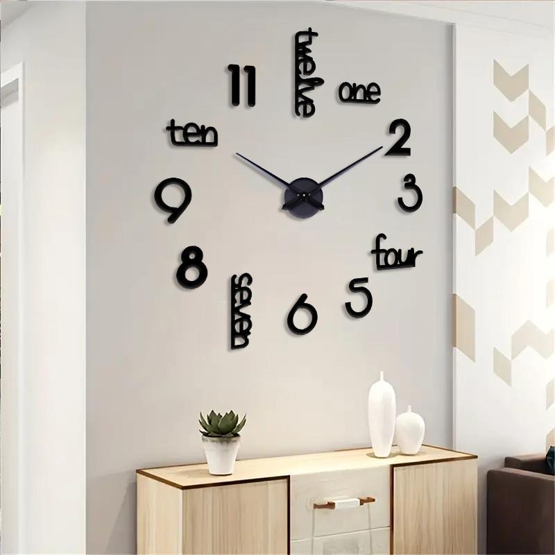 DIY Wall Clock, 1-Count Battery-Powered Modern Acrylic Wall Clock (Battery Not Included), Silent Wall Clock for Home, Living Room and Bedroom Decor, Modern Home Craft Decoration
