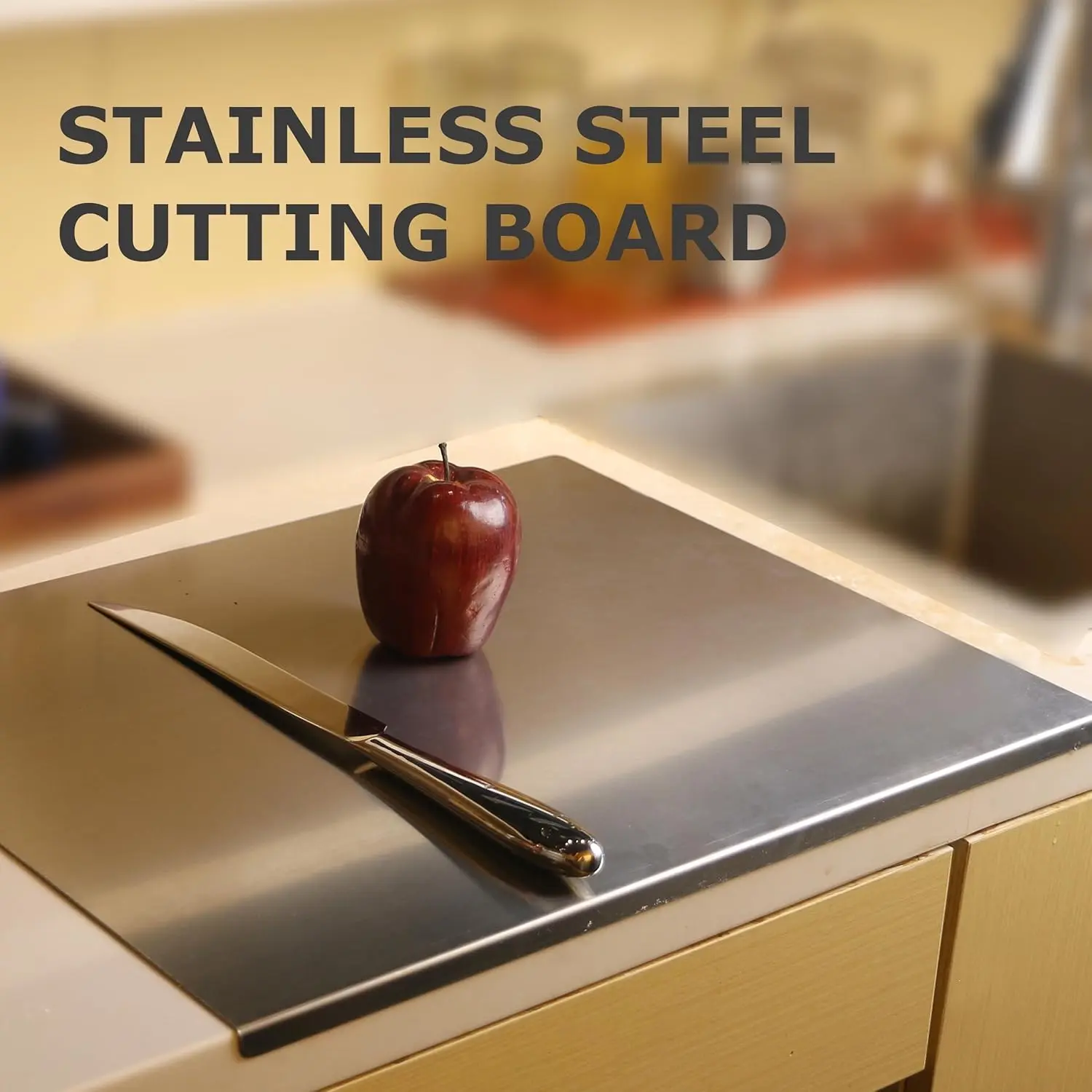 Stainless Steel Kitchen Cutting Board, Kneading Board Mat, Meat, Fruit, Vegetable, Bread, and Baking Mini Cutting Boards, Durable Cutting Board, Cutting Boards For Kitchen (40 x 30 cm/15.7 x 11.8 inches)